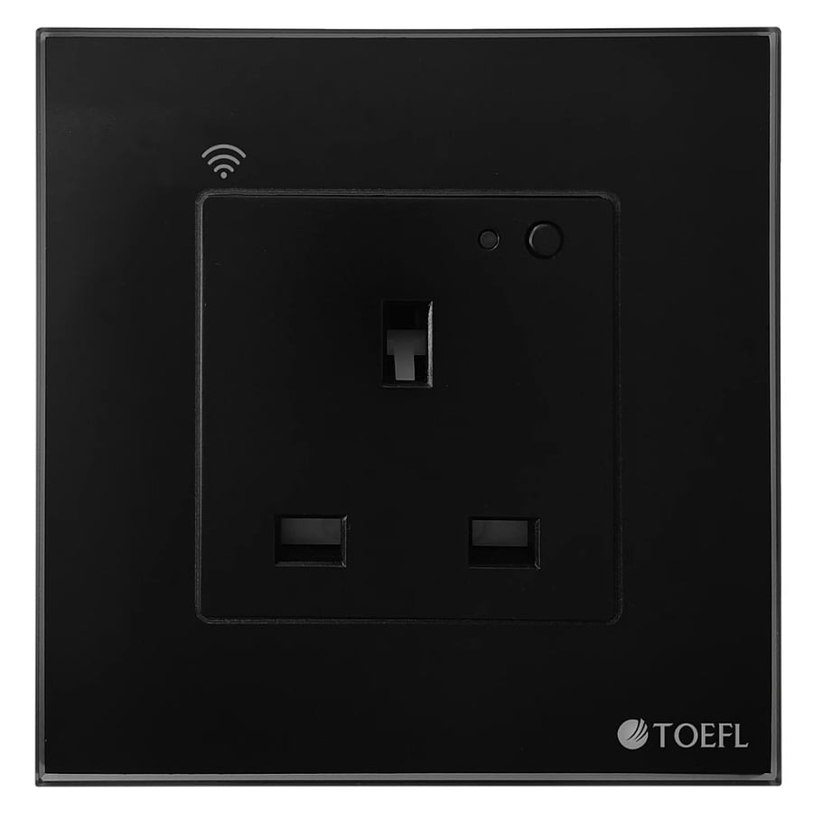 فيش جداري 13 امبير جرافيتي ذكي تحكم عن بعد WiFi سهل الاستخدام يعمل باللمس تحكم بالجوال متوافق مع اليكسا وجوجل هوم توفل