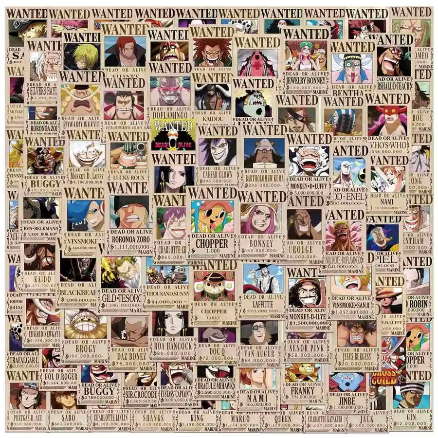 100 Pcs One Piece Sticker Pack