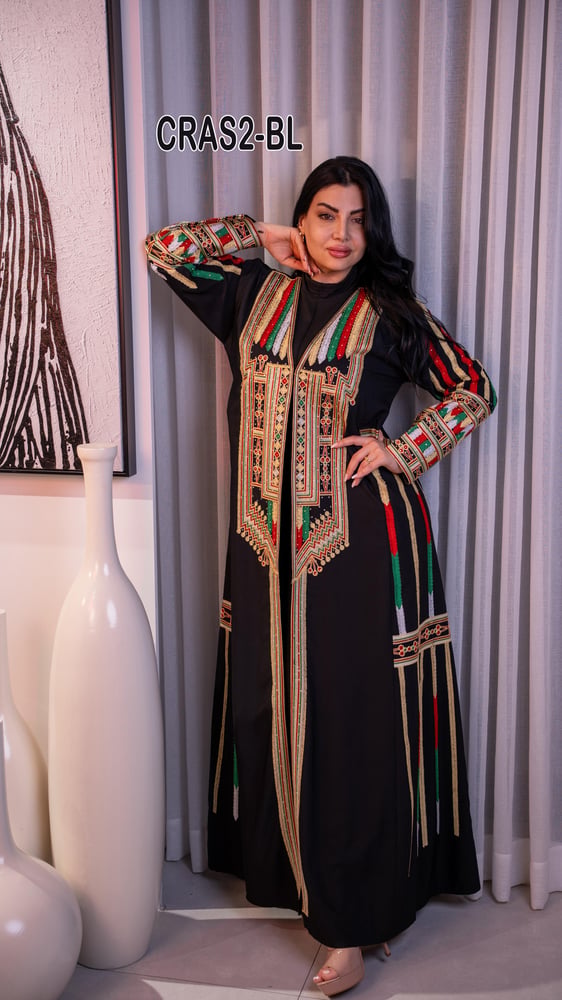 بشت عسيري كريب تطريز ملون