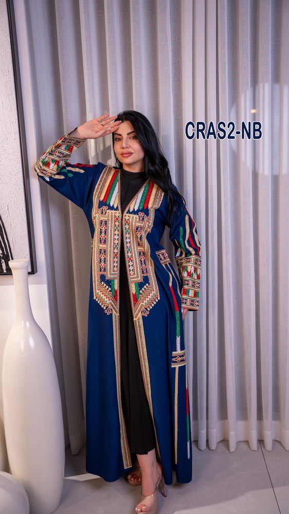 بشت عسيري كريب تطريز ملون