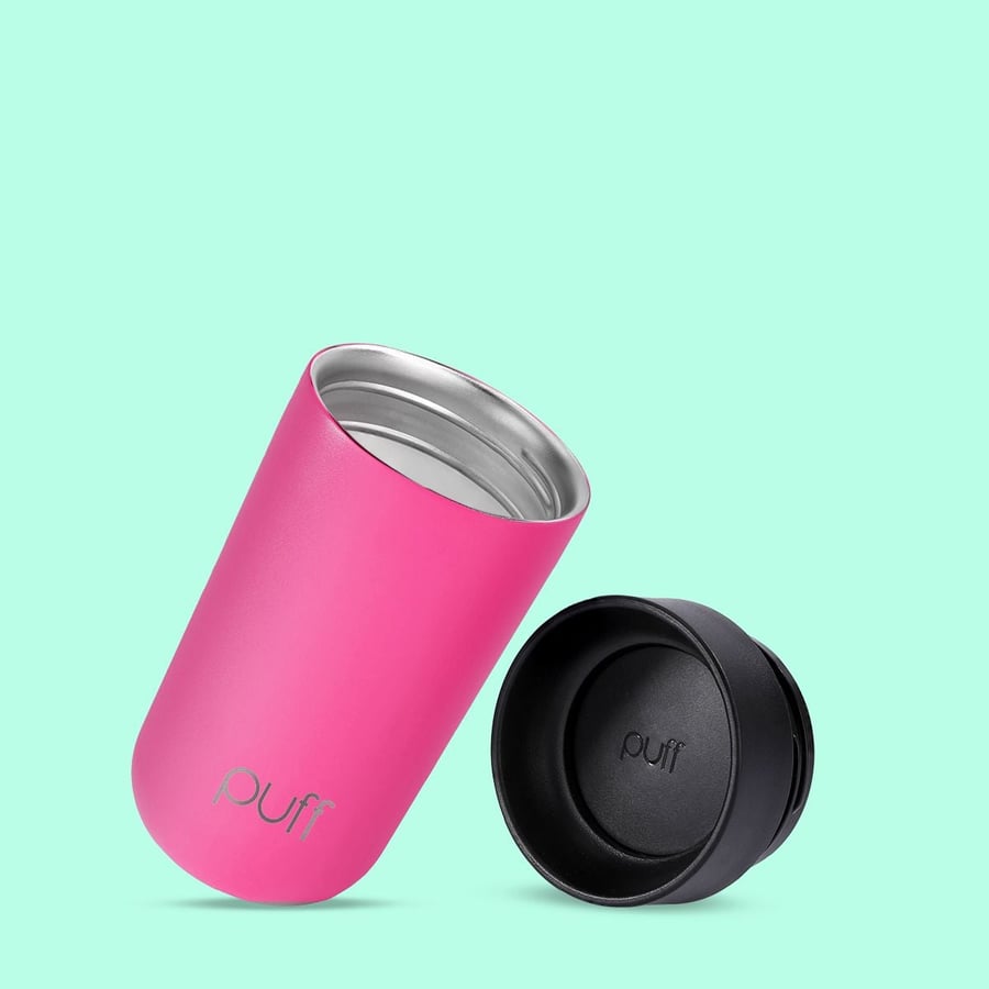 قارورة حافظة ماء قهوة بف لون بينك يارو مطفي 450 مل بف PUFF