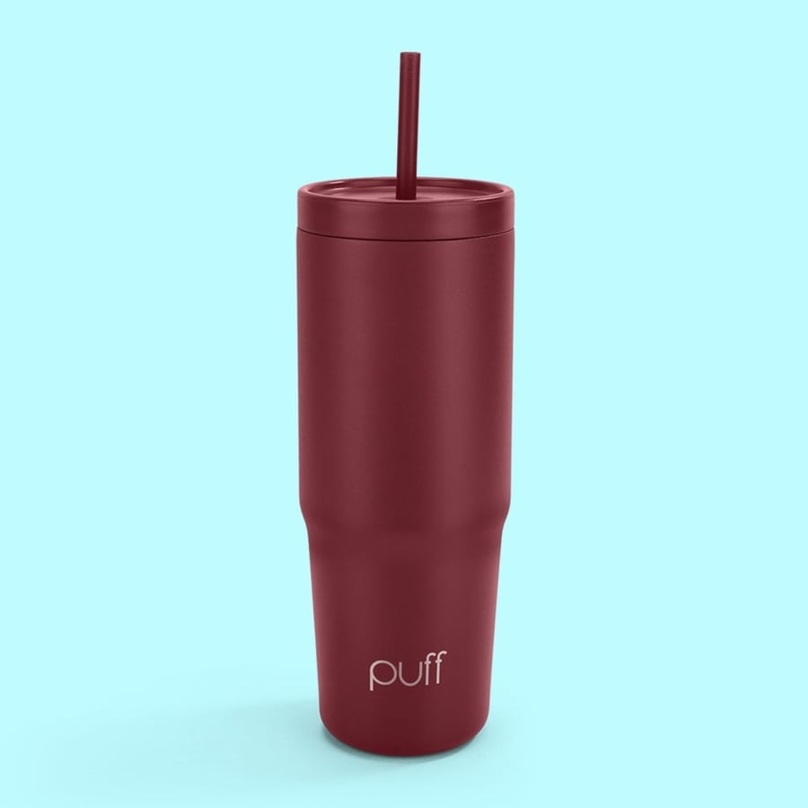 قارورة حافظة قهوة بف سيبي غو لون بورغندي مطفي PUFF