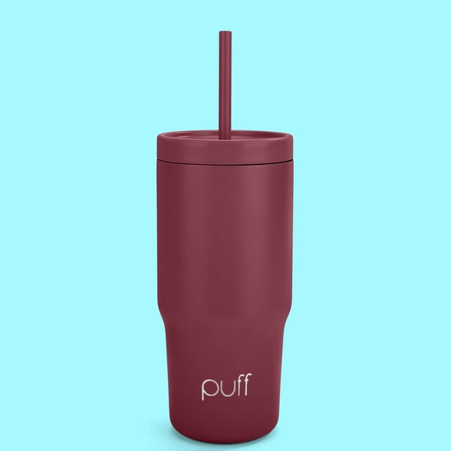 قارورة حافظة قهوة بف سيبي غو لون بورغندي مطفي PUFF