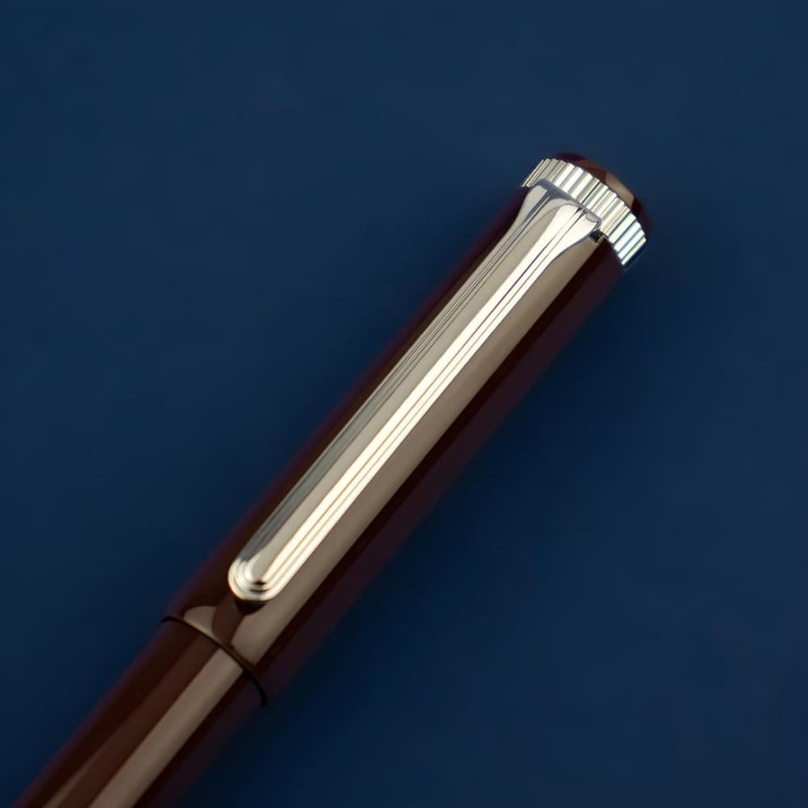 A luxurious Burgundy pen with elegant silver touches