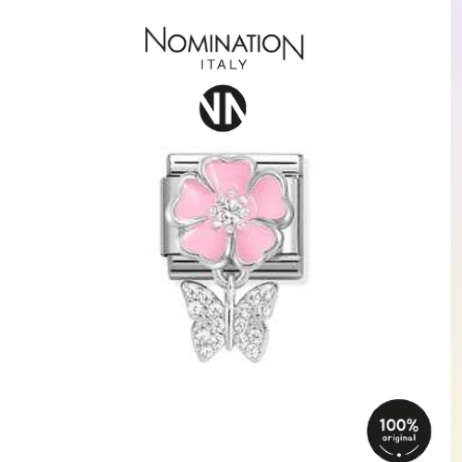 شكل تركيب كلاسكPink flower with butterfly