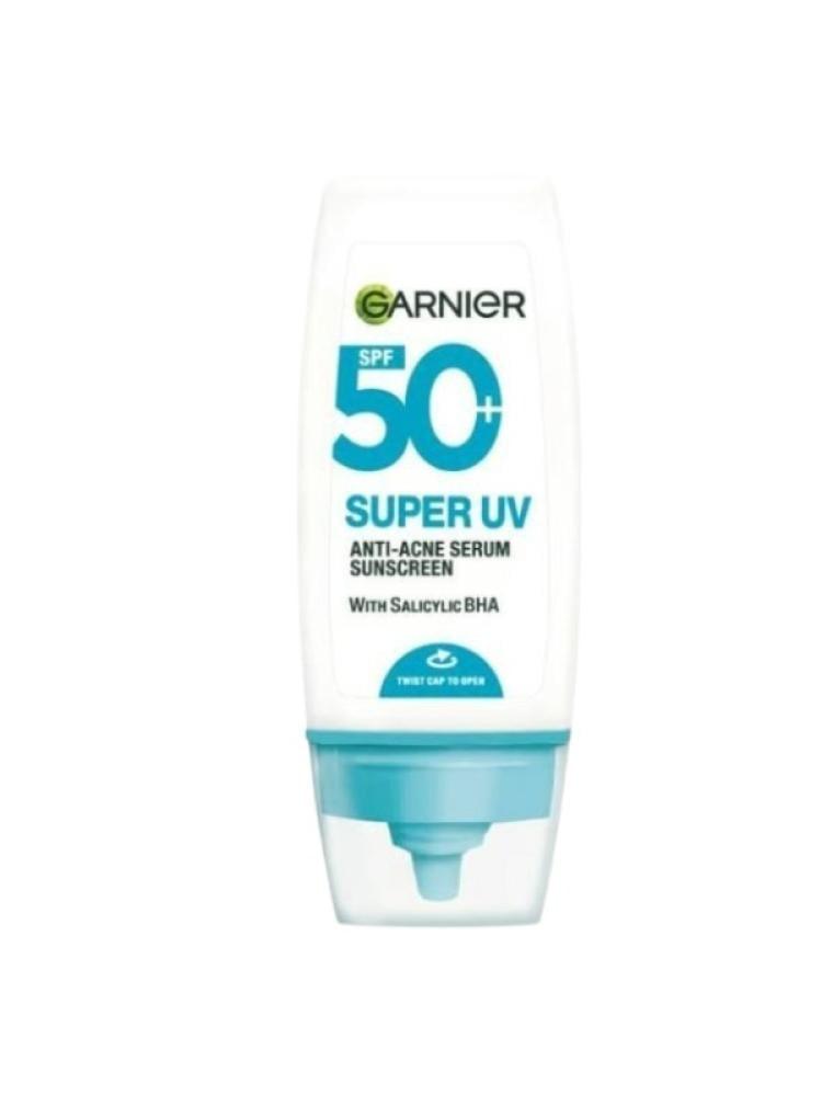 غارنييه  سيروم واقي شمس سوبر +spf50 للبشرة المعرضة للحبوب  - 30مل