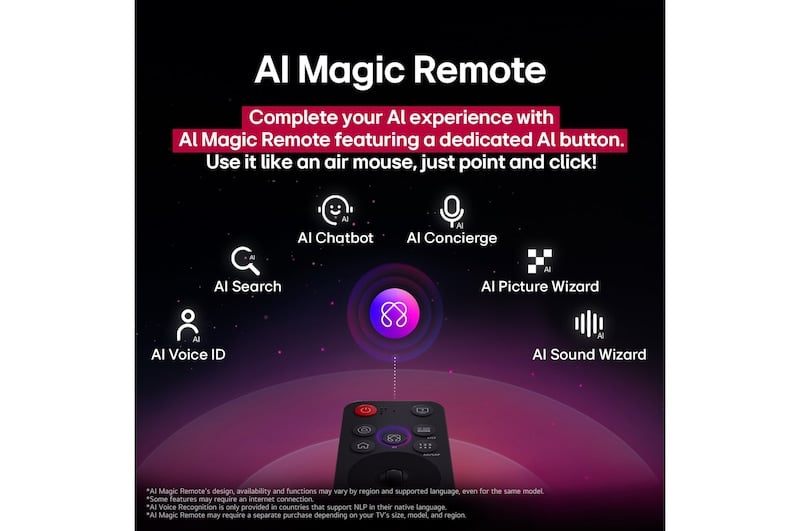 تلفزيون  LG QNED AI QNED70 مقاس 65 بوصة بدقة 4K، مع ريموت سحري يعمل بالذكاء الاصطناعي، يدعم HDR10، ونظام 65QNED70B6T  WebOS