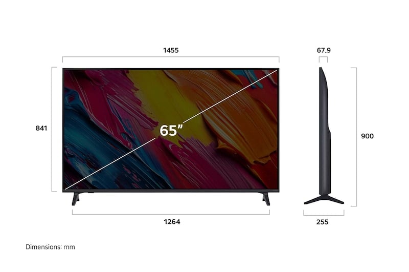 تلفزيون  LG QNED AI QNED70 مقاس 65 بوصة بدقة 4K، مع ريموت سحري يعمل بالذكاء الاصطناعي، يدعم HDR10، ونظام 65QNED70B6T  WebOS