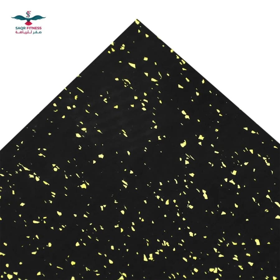 High quality black and yellow rubber gym flooring