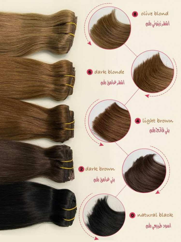 Hair extension with clamps, density 200 grams