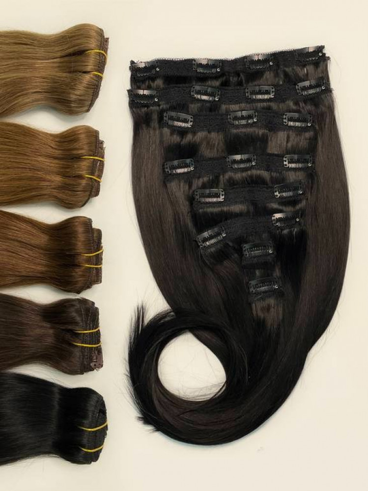 Hair extension with clamps, density 200 grams