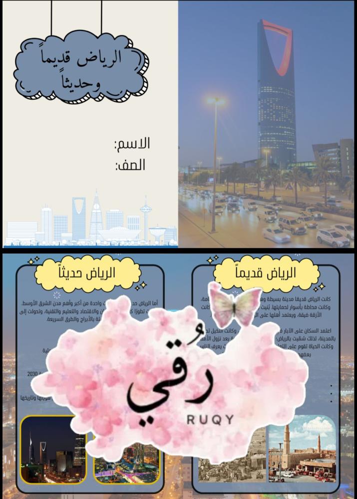 مطويه اجتماعيات سادس ( الرياض قديماً وحديثاً)
