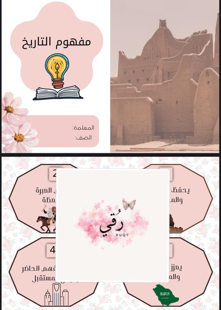 مطويه اجتماعيات سادس ( مفهوم التاريخ )
