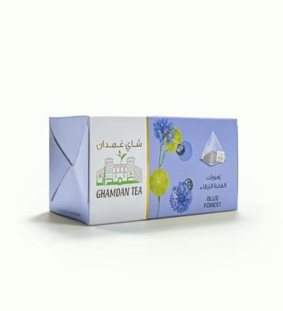 شاي غمدان - شاي زهورات الغابة الزرقاء 20 كيس مغلف هرمي