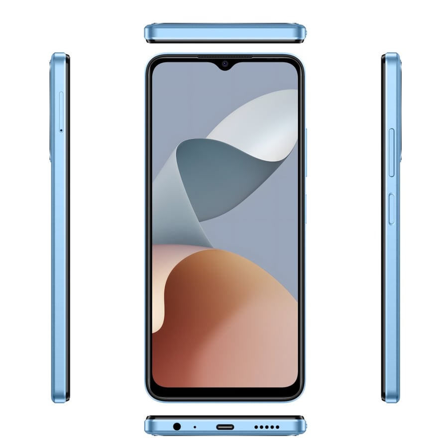 ZTE Blade A54 mobile phone 128/8 GB memory - expanded RAM memory (4+4) dual SIM, screen size 6.56 inches, side fingerprint, and face fingerprint, blue color