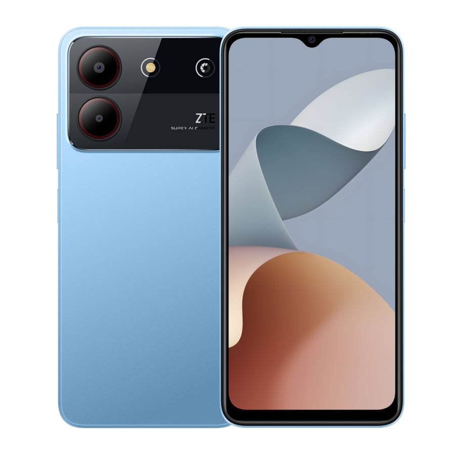 ZTE Blade A54 mobile phone 128/8 GB memory - expanded RAM memory (4+4) dual SIM, screen size 6.56 inches, side fingerprint, and face fingerprint, blue color