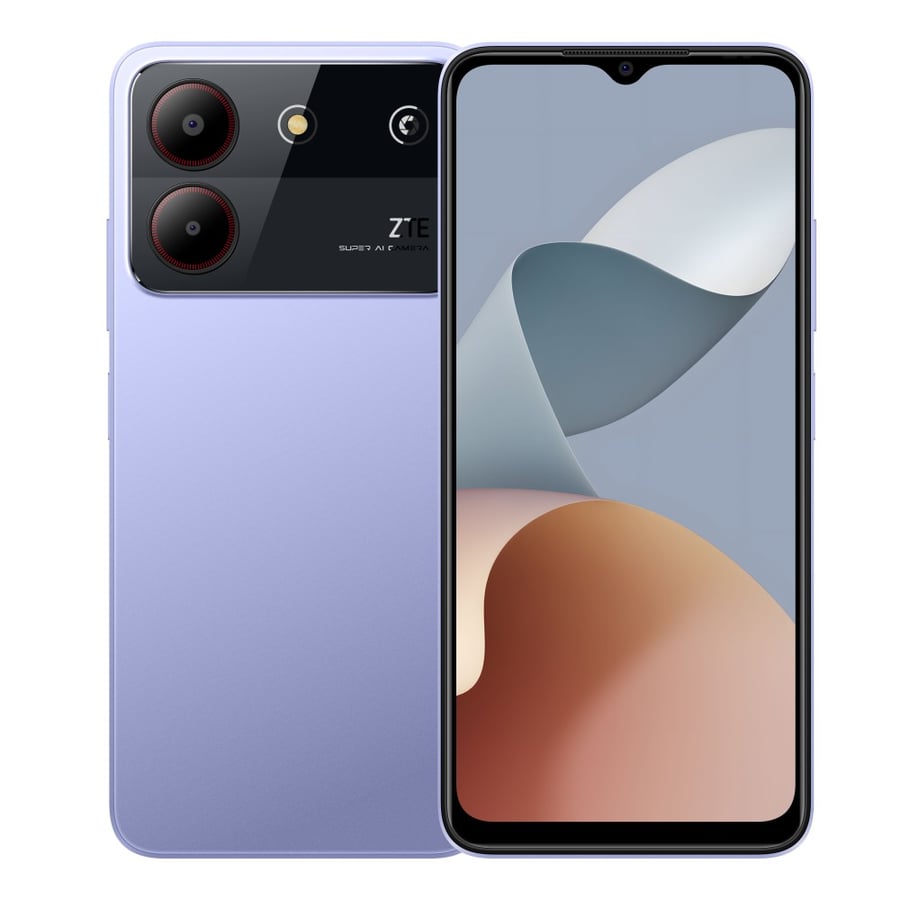 جوال ZTE Blade A54 ذاكرة 128/8 جيجا - ذاكرة رام موسعه (4+4) ثنائي الشريحة ,قياس الشاشة 6.56 إنش, بصمة الإصبع الجانبية , وبصمة وجه, اللون البنفسجي