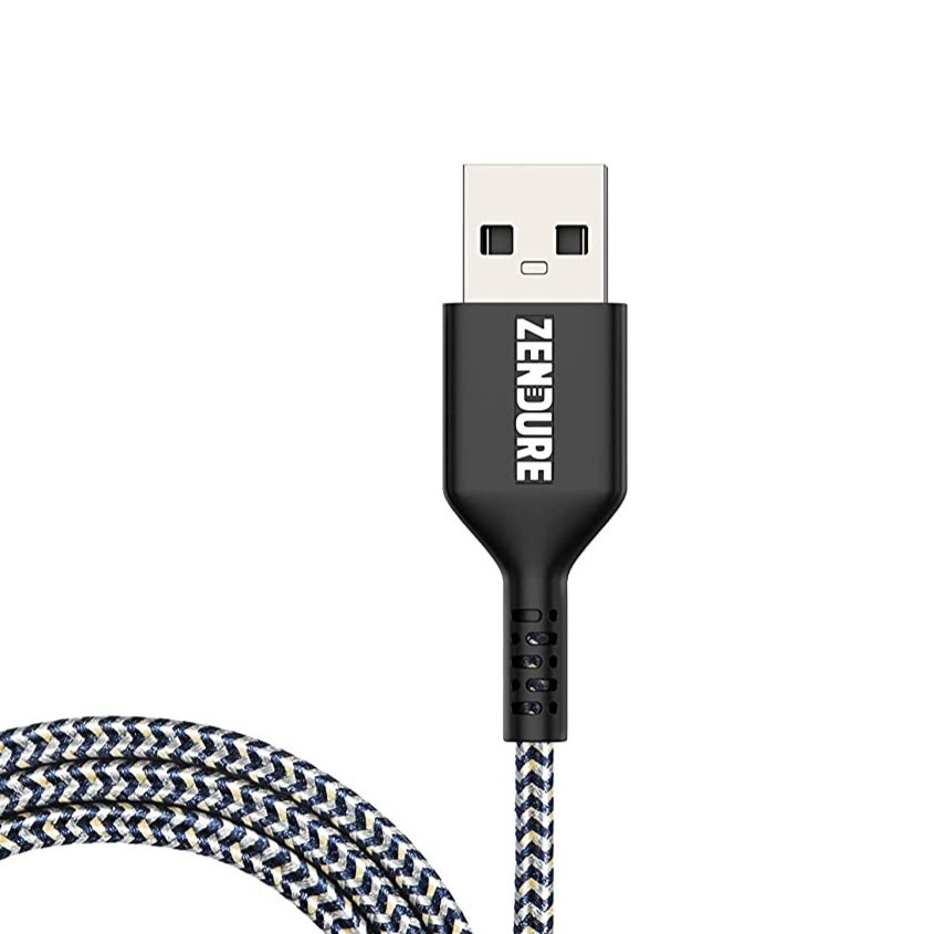 كيبل ايفون USB زندور  قماش متر  اسود