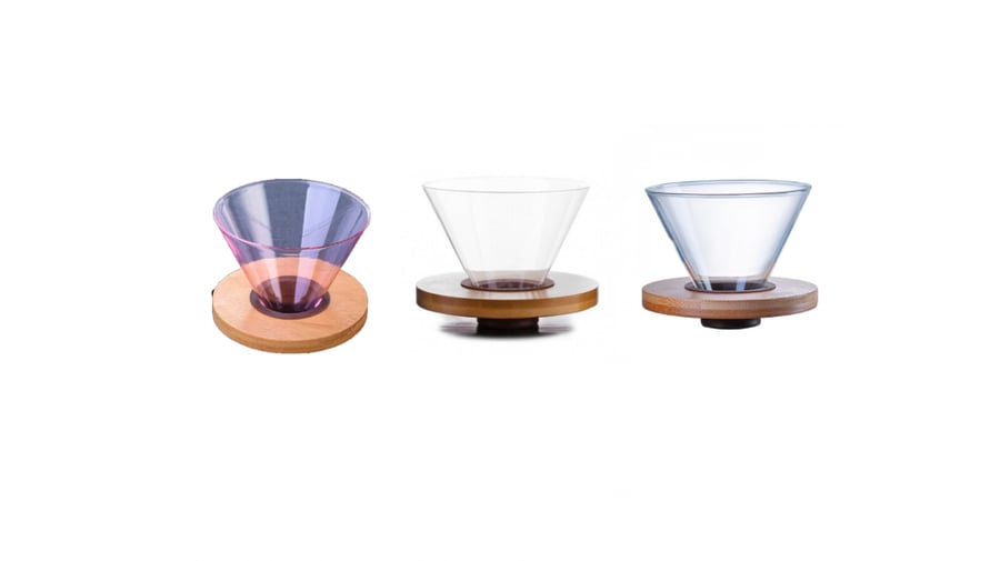 قمع V60 شفاف 02 عنق خشبي