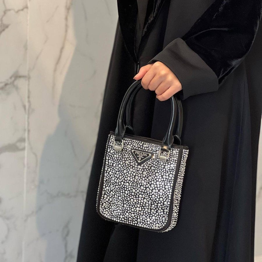 Prada crystal bag with all accessories