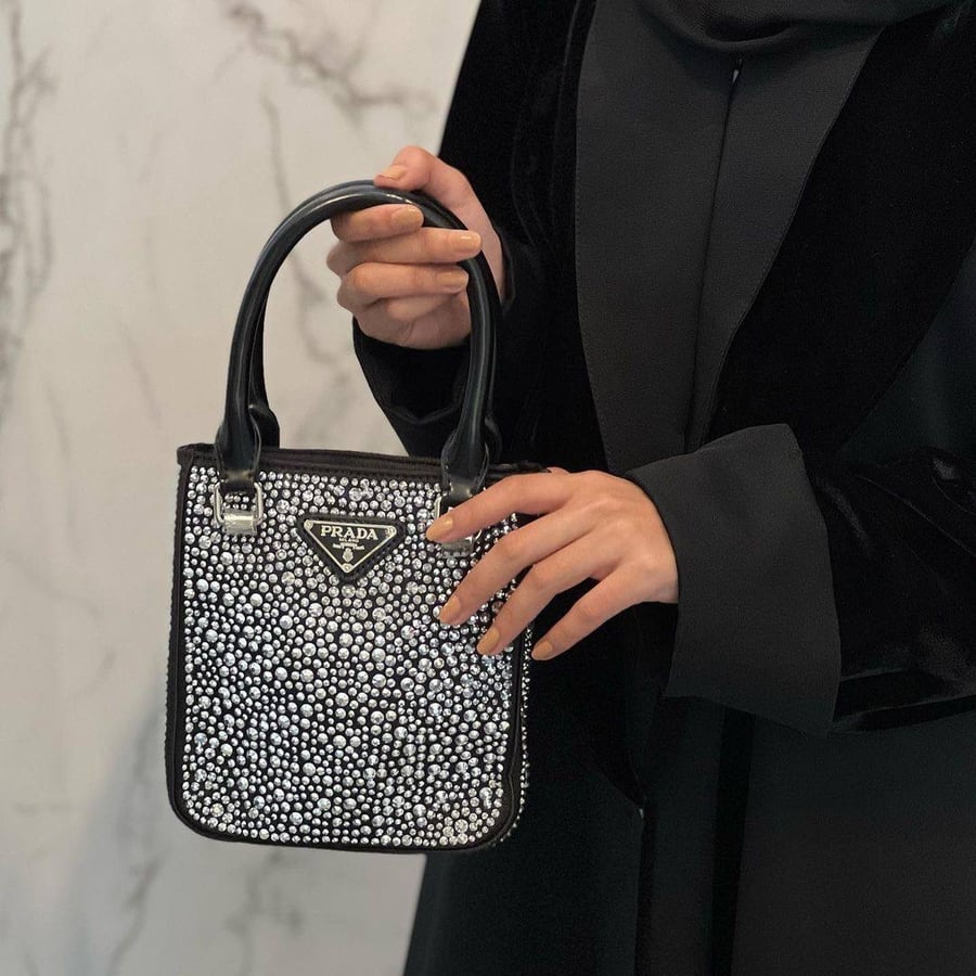 Prada crystal bag with all accessories