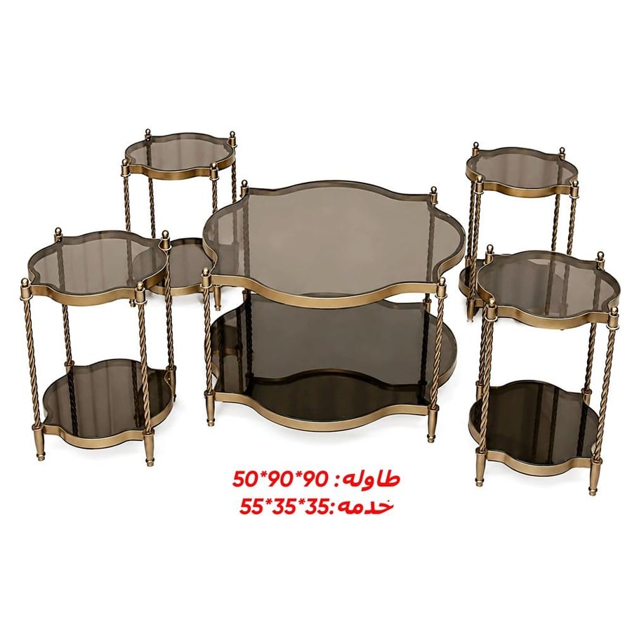 طقم طاولات قهوة وخدمة بتصميم كلاسيكي