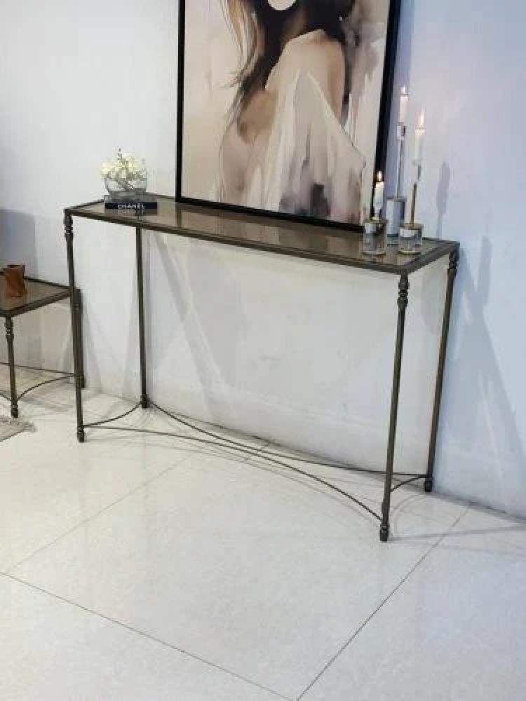 طاولة مدخل  لون اسود زجاج بني