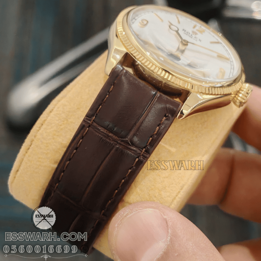 Rolex Perpetual Chronometer 1908 Watch, Size 39 - Super Quality - Gold, Brown Leather