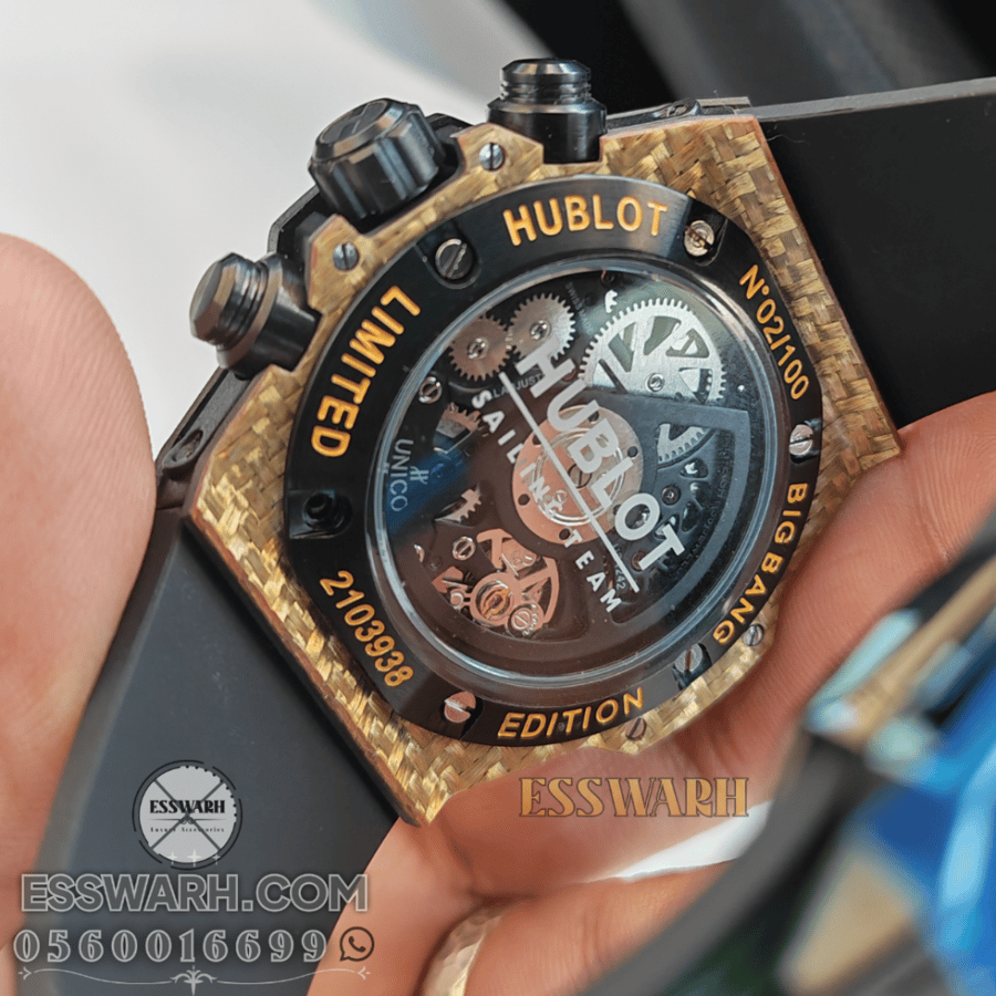 ساعة هوبلوت بيق بانق يونيكو كاربون - مقاس 42 سوبر كوالتي موديل رجالي HY3
