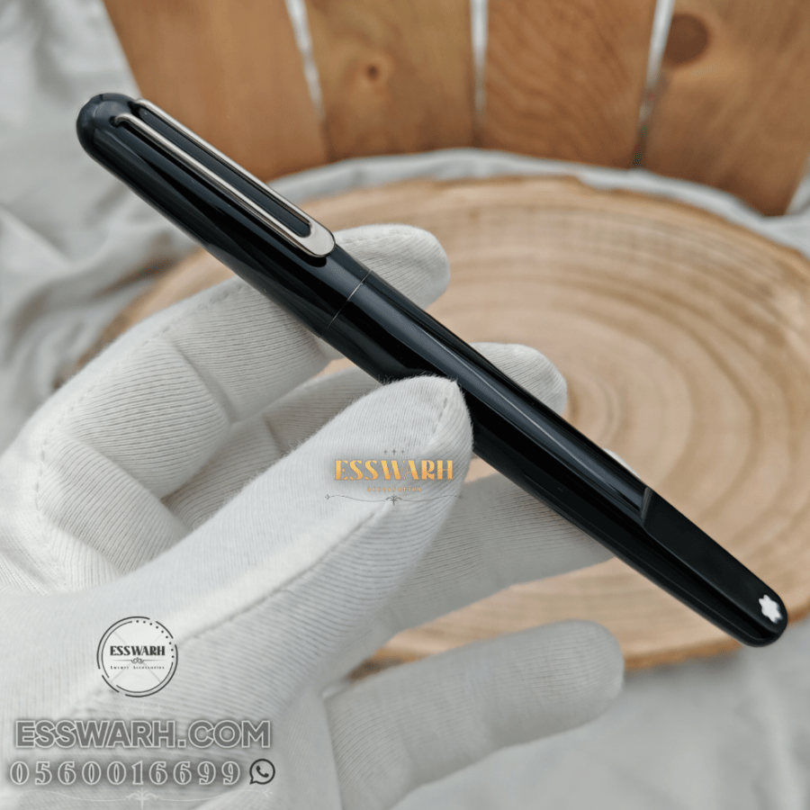 Montblanc pen - all black - cap - chrome - model number MBY0244
