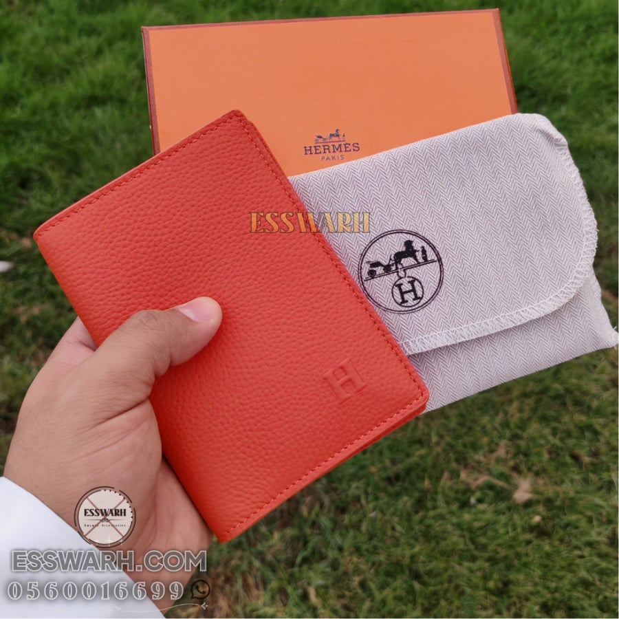 محفظة هيرمز - لجواز السفر+بطاقات  - ماستر كوالتي - موديل رقم h108