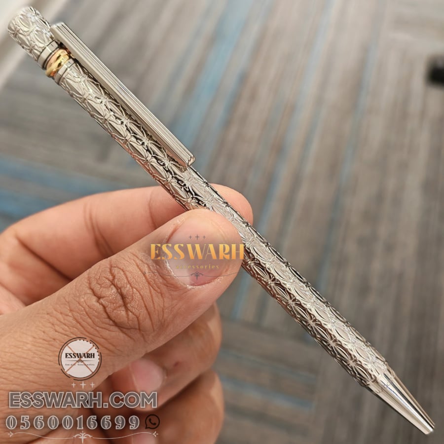 قلم كارتير مست دو كارتييه ترينيتي  Must de Cartier Trinity (اصدار نادر جداً) موديل رقم CRM0322 منقوش كامل