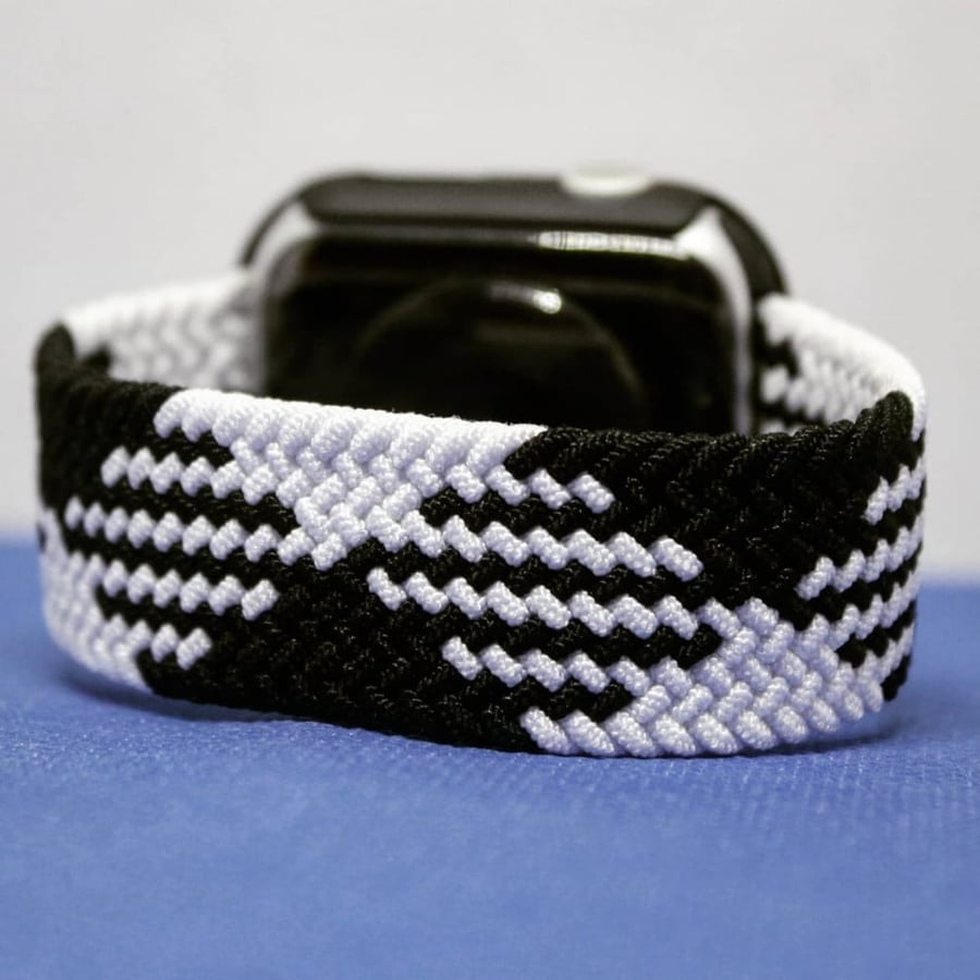 Rubber Fabric Apple Watch Band - Watch Size 42-44 - Band Size S - Band Length: 13.5 cm - Slim or Medium Wrist