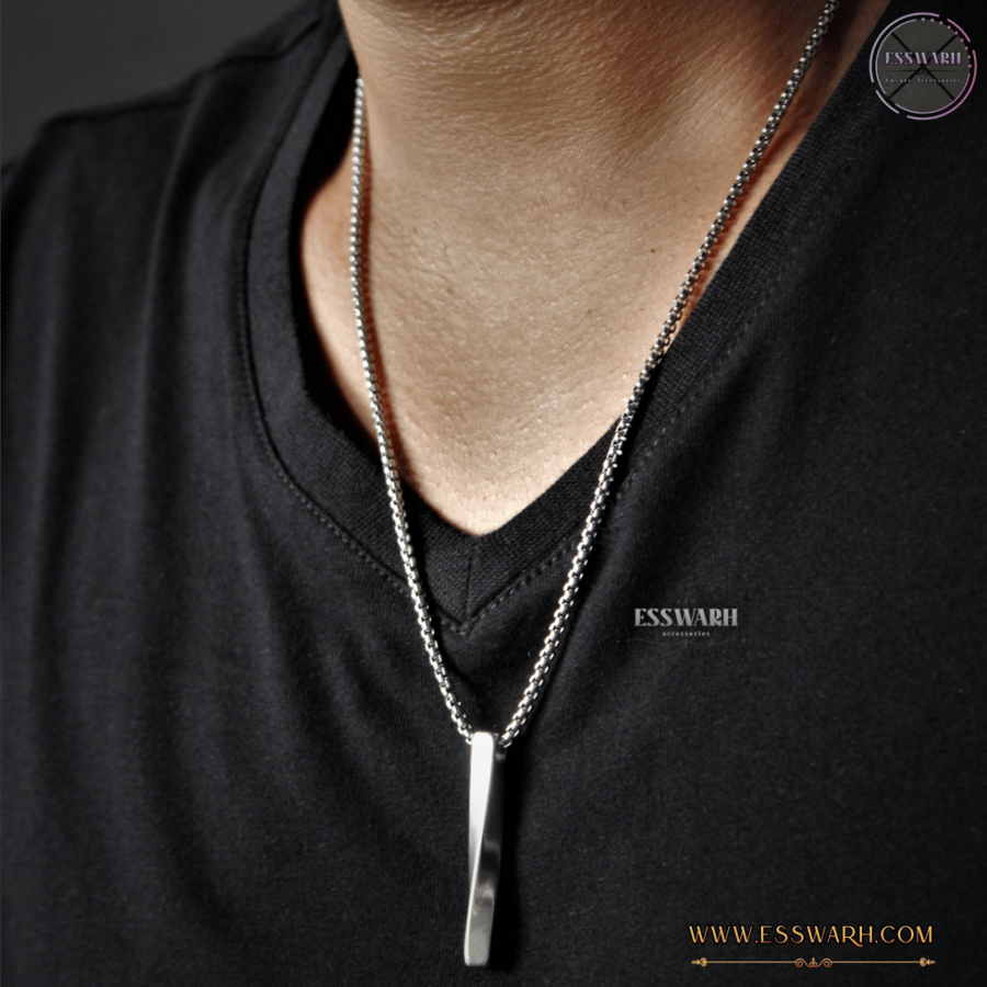 Luxurious and distinctive stainless steel water resistant necklace for men, length 60 cm (30 doubles)