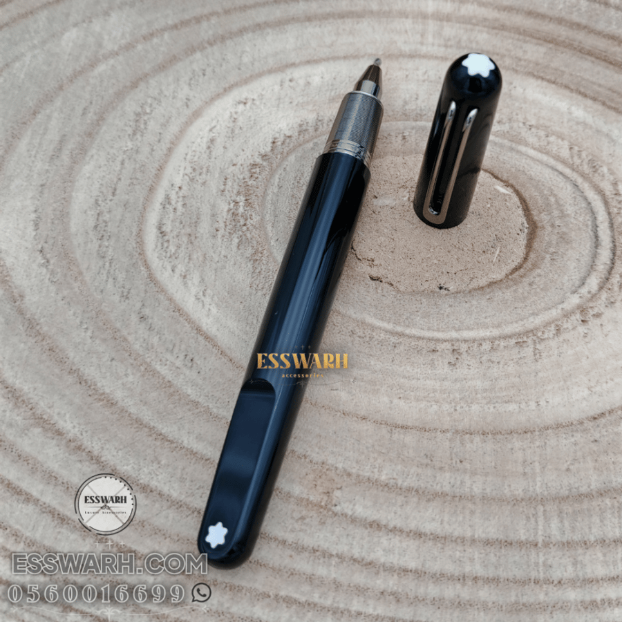 Montblanc pen - all black - cap - chrome - model number MBY0244