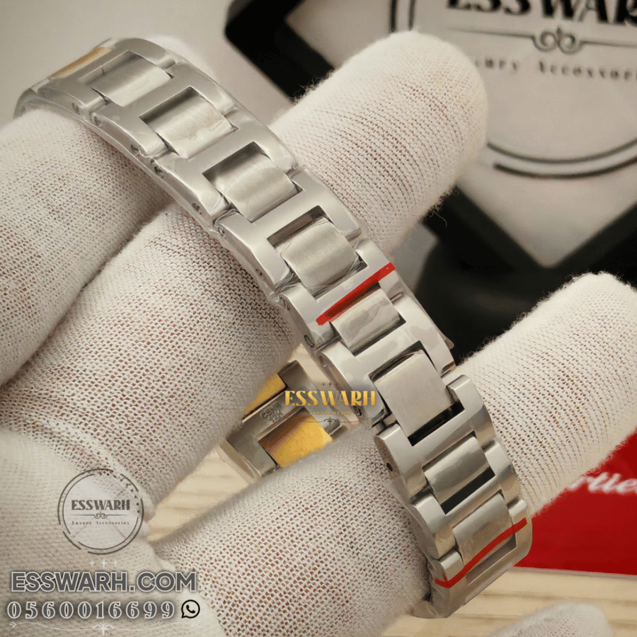 Cartier Ballon women's watch - 33mm - silver and gold bezel with rhinestones
