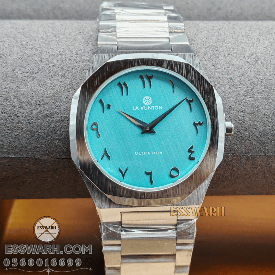 Lafontone Octo watch - ultra-slim size 41, battery operated, Arabic numerals - inspired by Bulgari Octo