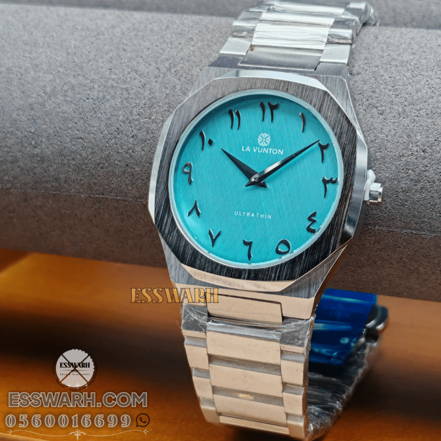Lafontone Octo watch - ultra-slim size 41, battery operated, Arabic numerals - inspired by Bulgari Octo