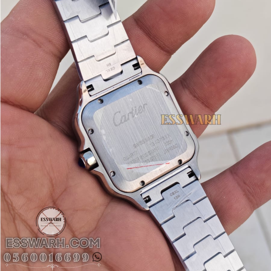 Cartier - Santos Jumbo - Stainless steel belt batteries, white dial, blue dial, size 40