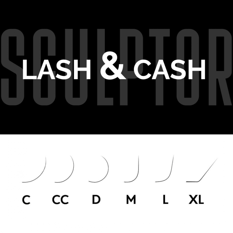 Lash & Cash D Curl Eyelash box - 0.07 Density, Black Mixed Lengths