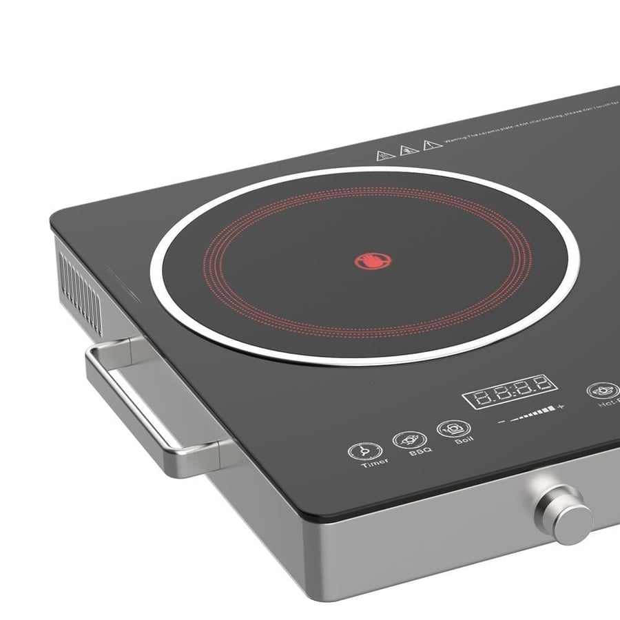Winningstar electric surface, 2 burners, glass, touch control, timer, overheat protection, 1800 watts, black, ST-9676
