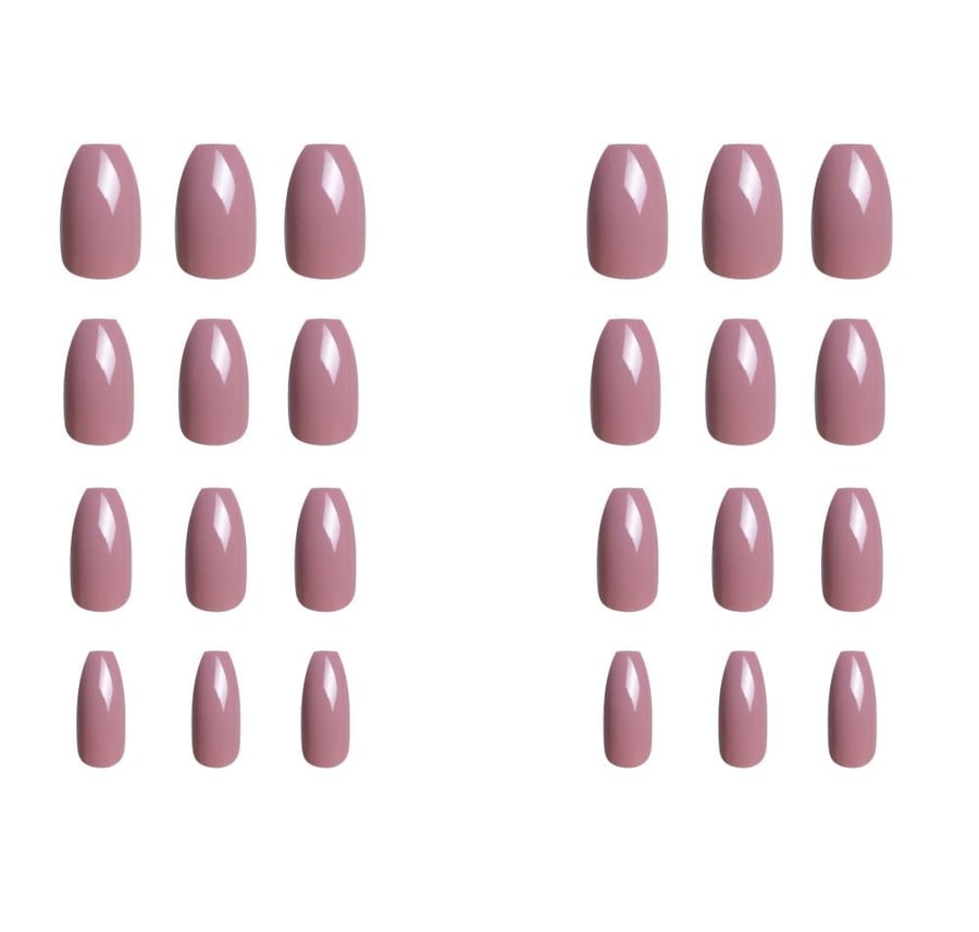 اظافر كوفين لاصق ذاتي لون مالبيري 9-Katia Press On Gel Nail Coffin Mulberry 09