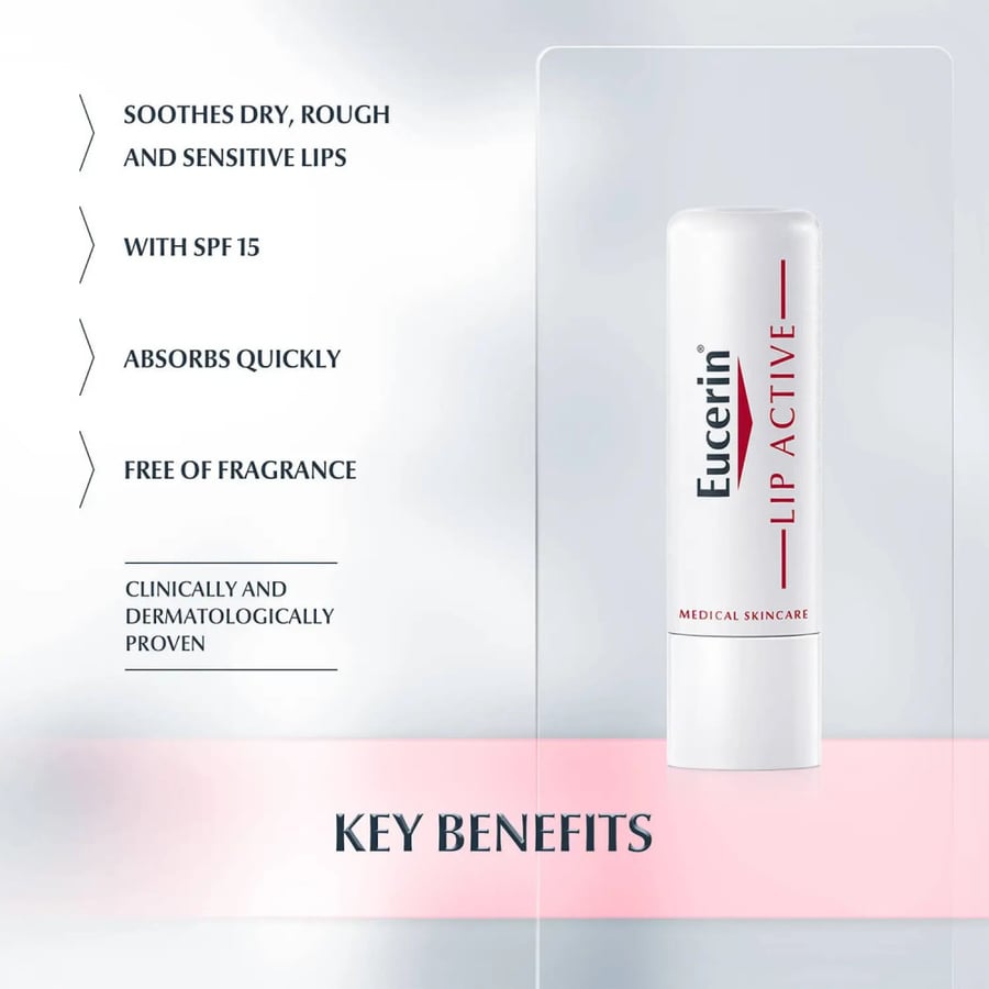 مرطب الشفاه لب اكتف من يوسيرين 4.8 جرام - Eucerin lip active 4.8g