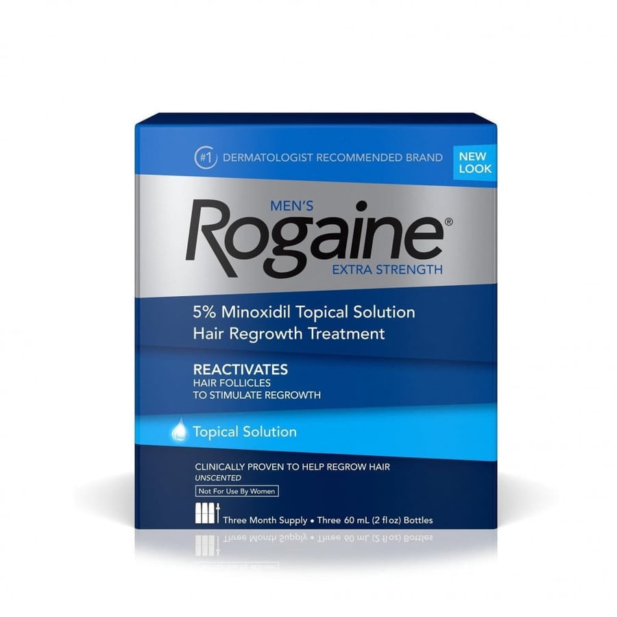 محلول روجين علاج تساقط الشعر 5% مينوكسيديل 3 عبوات - ROGAINE MEN'S Extra Strength hair regrowth 5% Minoxidil
