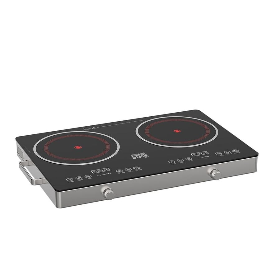 Winningstar electric surface, 2 burners, glass, touch control, timer, overheat protection, 1800 watts, black, ST-9676