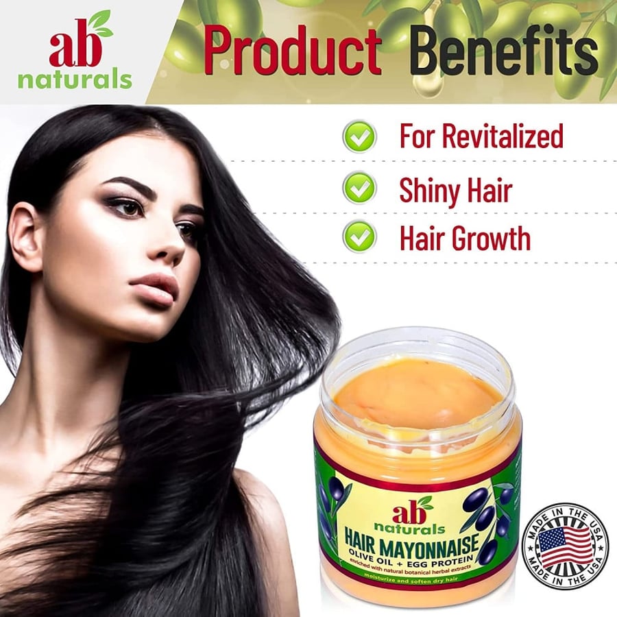 كريم طبيعي مجدد للشعر بالمايونيز من اي بي ناتشورالز 500مل - Ab Naturals Hair Mayonnaise Olive Oil + Egg Protein