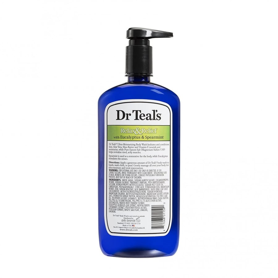 غسول الجسم بالملح من دكتور تيلز إبسوم الأوكالبتوس والنعناع 710 مل - Dr. Teal'S Epsom Salt Body Wash  EUcalyptus and Spearmint 710Ml