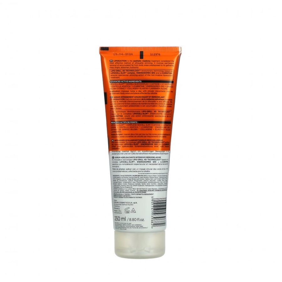 Eveline Slimming and Fat Removal Serum Slim Extreme 250 ml - Eveline Cosmetics Slim Extreme 4D Professional Intensely + Remodeling Serum