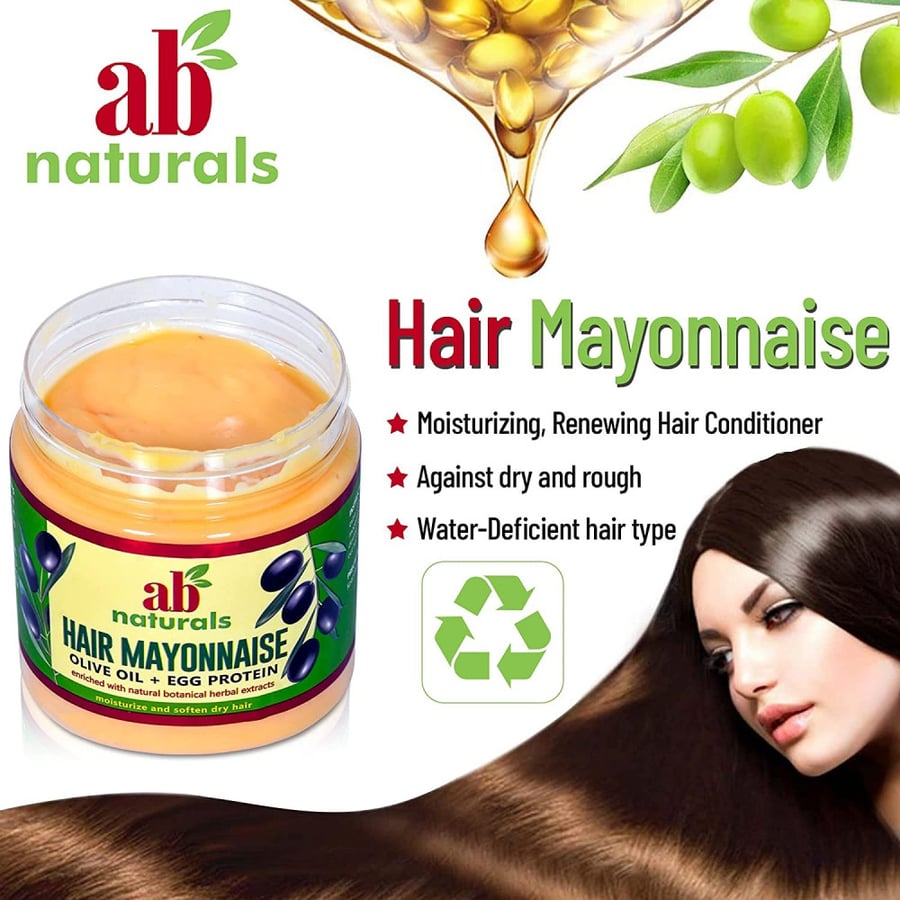 كريم طبيعي مجدد للشعر بالمايونيز من اي بي ناتشورالز 500مل - Ab Naturals Hair Mayonnaise Olive Oil + Egg Protein