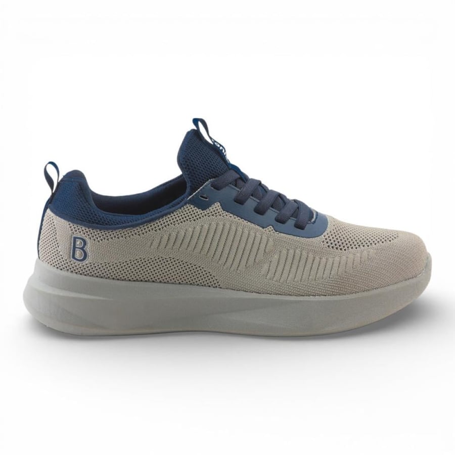 Batonia Men Athletic Shoes - Beige and Blue